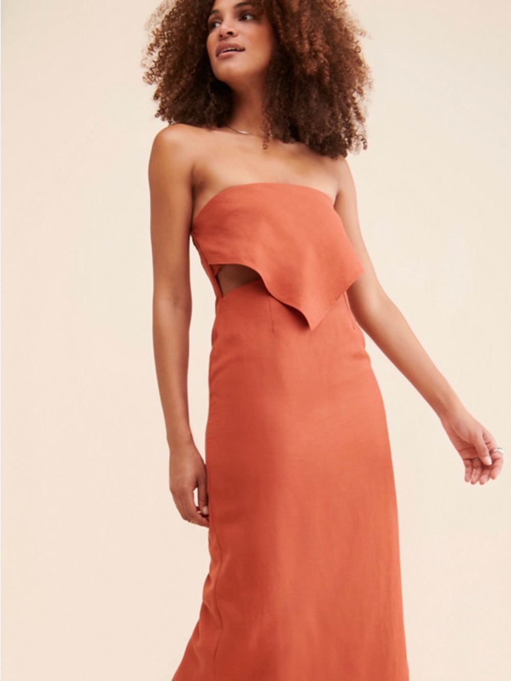 RUMER Roam Bandana Maxi Dress in Chocolate (aka Burnt Orange) Size L